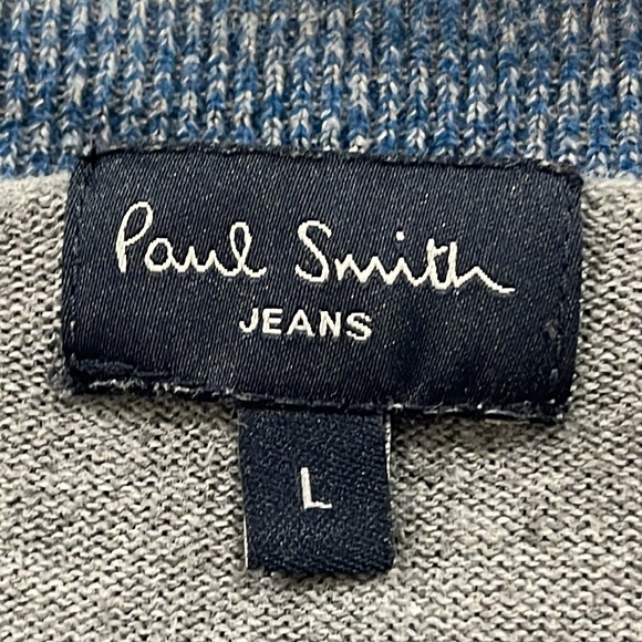 Paul Smith Jeans Cotton Crewneck in Heathered Grey Blue Details size Large - Picture 6 of 14